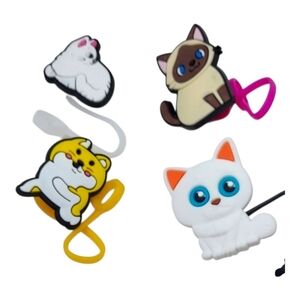 Cat Straw Cover Set       Set of 4 ~NEW